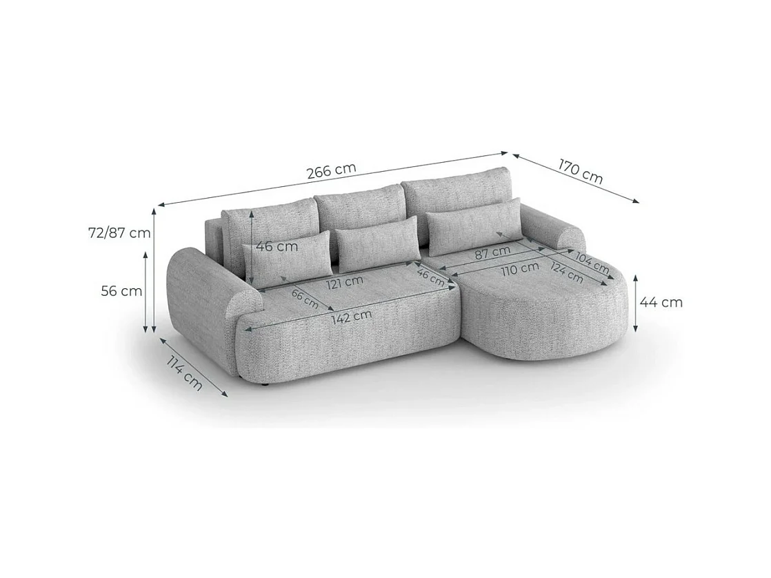 ECKSCHLAFSOFA Olivio  L Dunkelblau