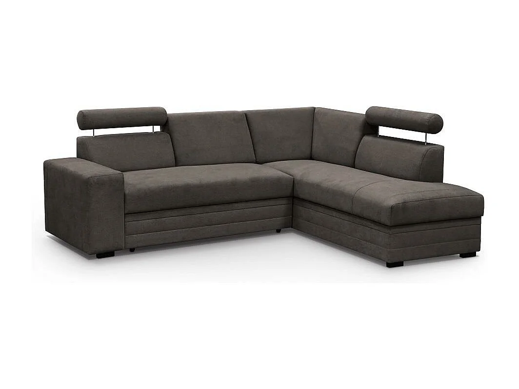 Canapé-lit ECKSCHLAFSOFA Roma marron à droite