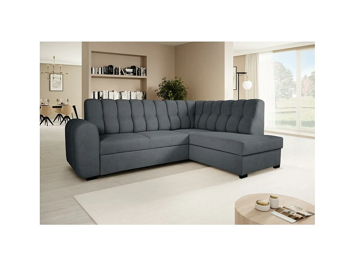 Canapé-lit ECKSCHLAFSOFA Zoja droit gris foncé