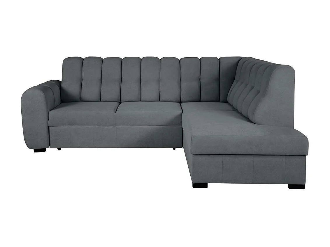 Canapé-lit ECKSCHLAFSOFA Zoja droit gris foncé