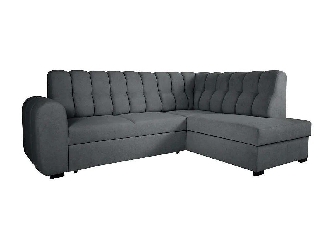 Canapé-lit ECKSCHLAFSOFA Zoja droit gris foncé