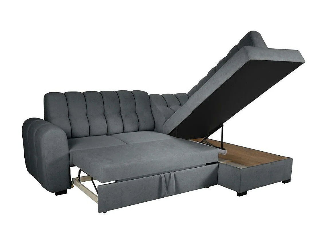 Canapé-lit ECKSCHLAFSOFA Zoja droit gris foncé