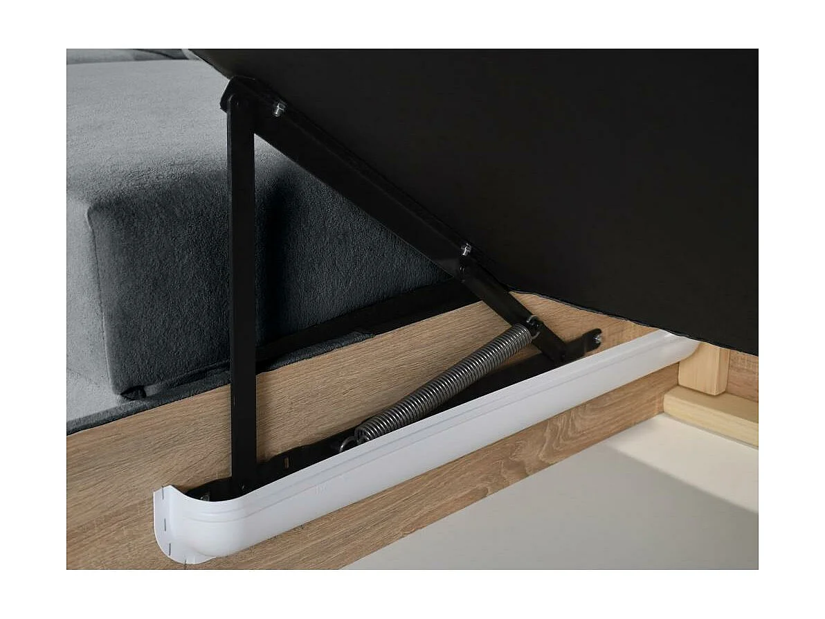 Canapé-lit ECKSCHLAFSOFA Zoja droit gris foncé