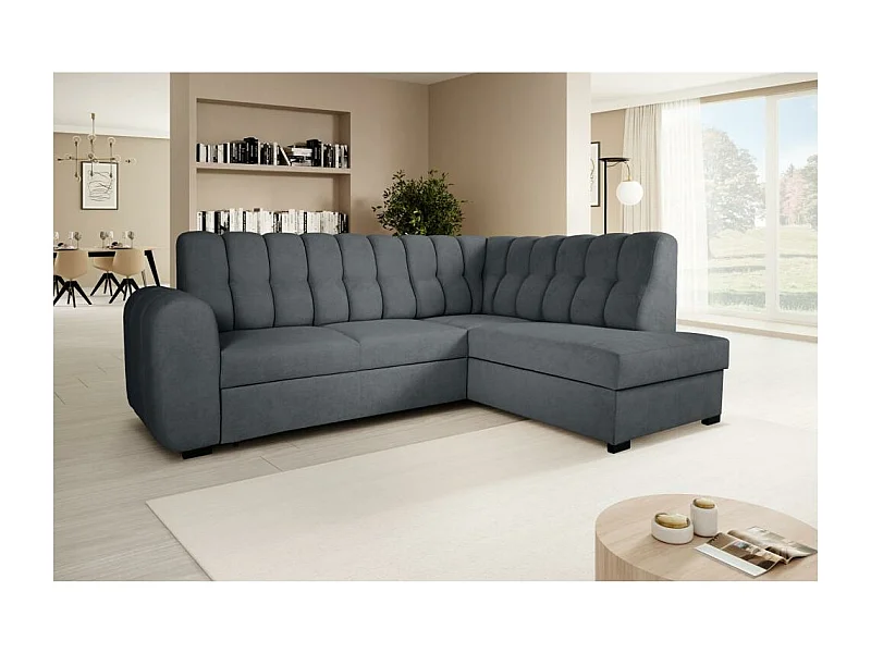 Canapé-lit ECKSCHLAFSOFA Zoja droit gris foncé