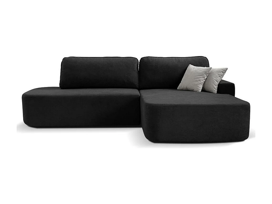 ECKSCHLAFSOFA Gavi schwarz velours rechts