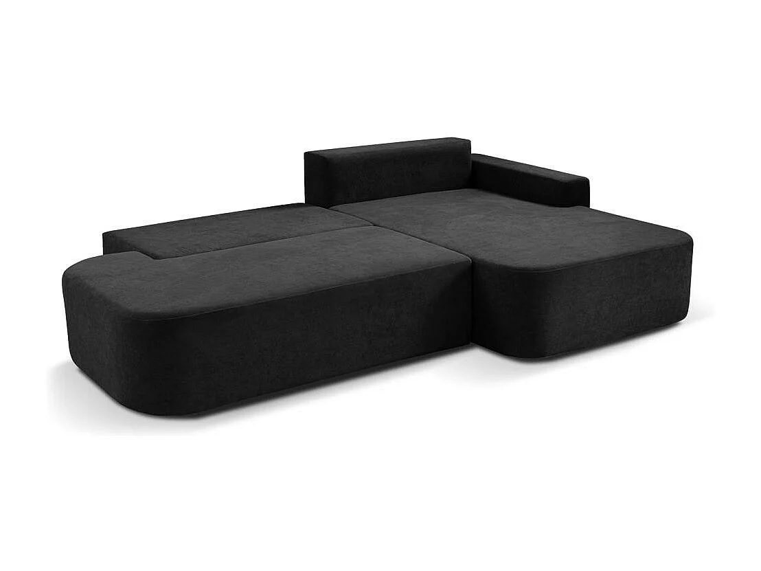 ECKSCHLAFSOFA Gavi schwarz velours rechts