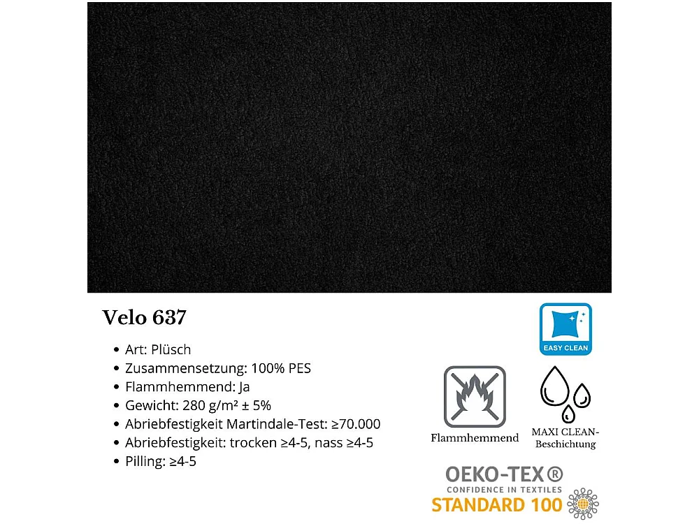 ECKSCHLAFSOFA Gavi schwarz velours rechts