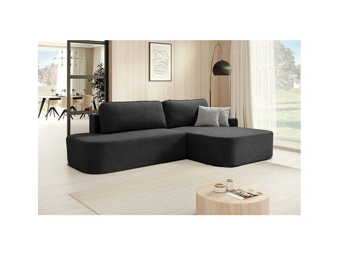CANAPE AVEC FOUS Gavi noir velours droit
