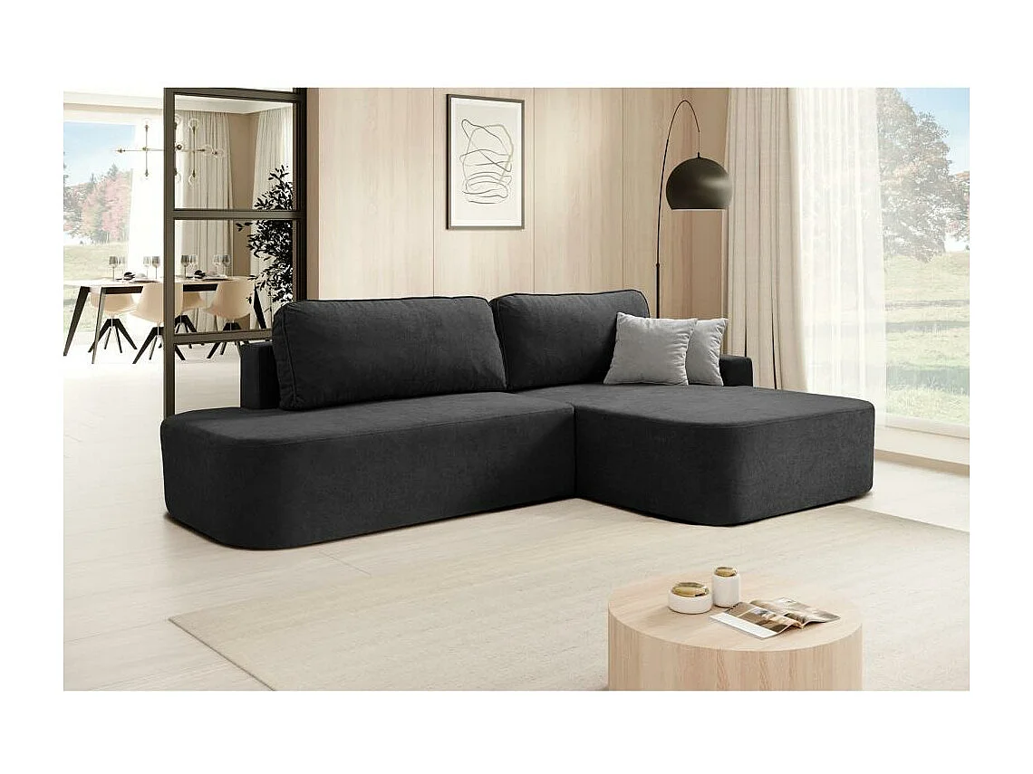 CANAPE AVEC FOUS Gavi noir velours droit