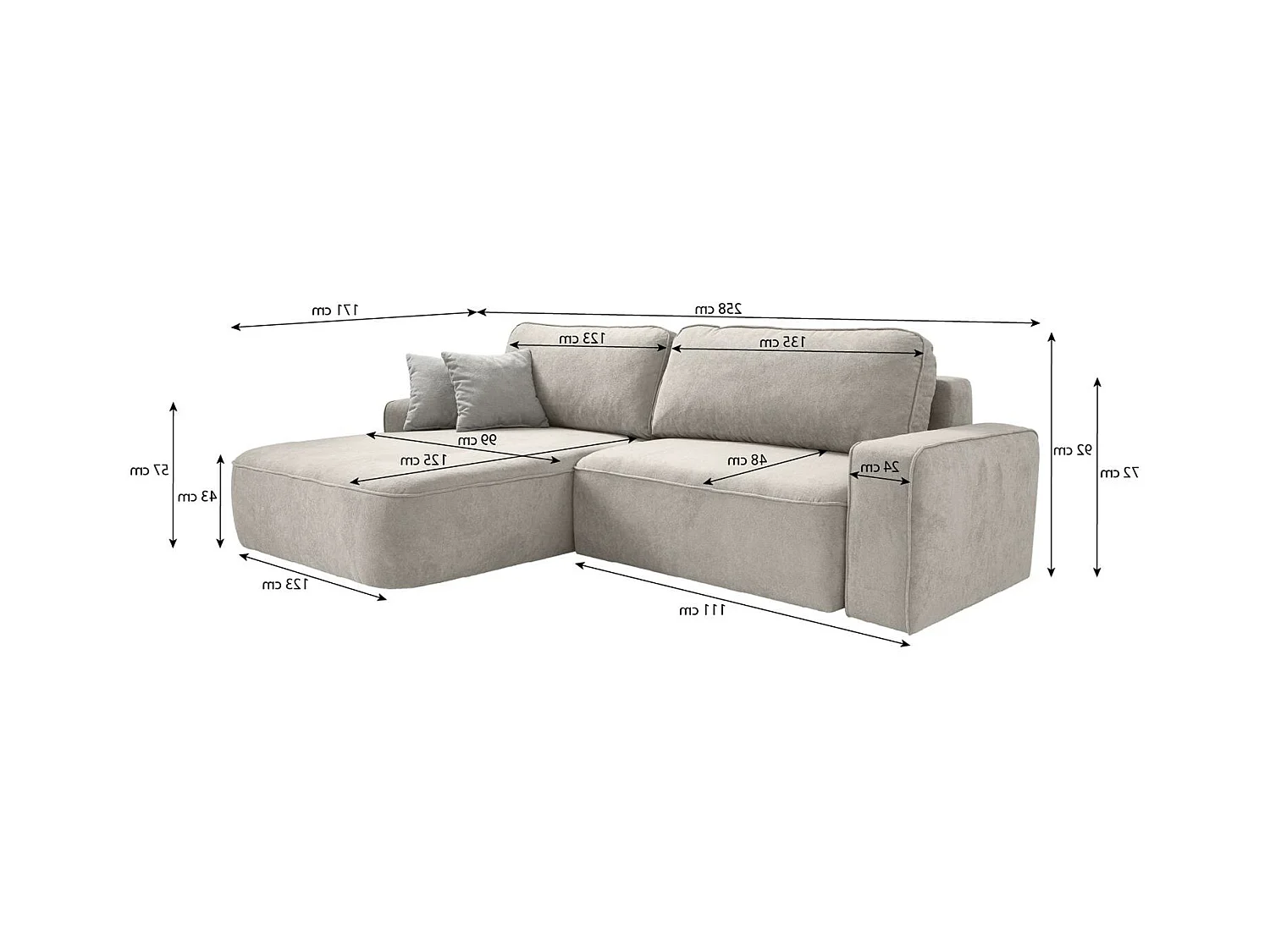 ECKSCHLAFSOFA Torre grün velours links