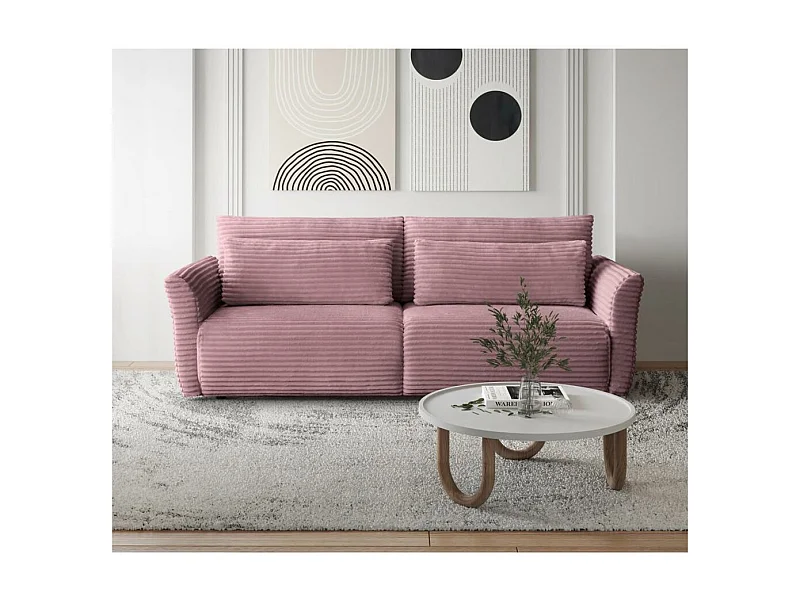 SCHLAFSOFA Samir 3-Sitzer rosa