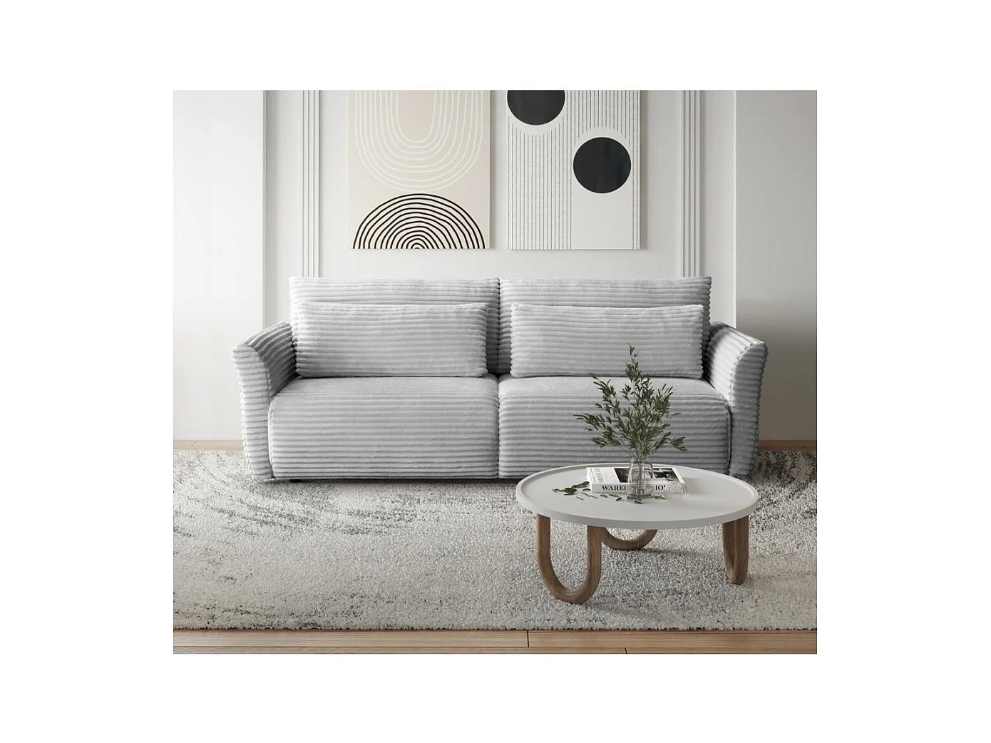 CANAPE-lit Samir 3 places gris clair