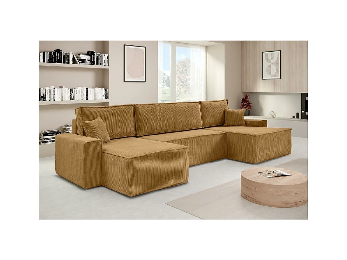 WOHNLANDSCHAFT Hektor U mit Schlaffunktion gelb