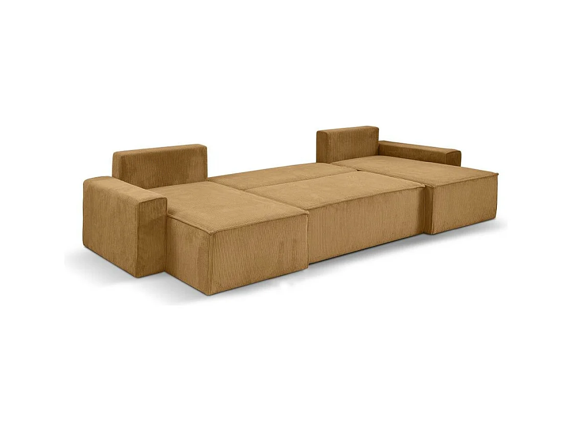 WOHNLANDSCHAFT Hektor U mit Schlaffunktion gelb