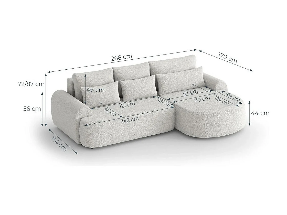 ECKSCHLAFSOFA Olivio L Beige