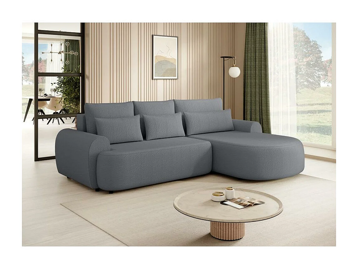 HOEKBANK Olivio L Donkergrijs