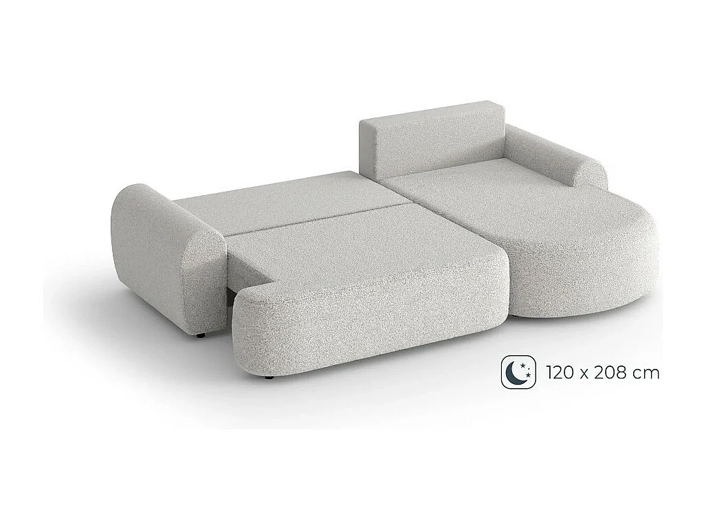 HOEKBANK Olivio L Donkergrijs