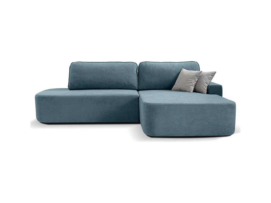 ECKSCHLAFSOFA Gavi blau velours rechts
