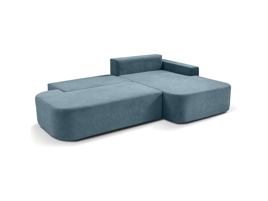 ECKSCHLAFSOFA Gavi blau velours rechts