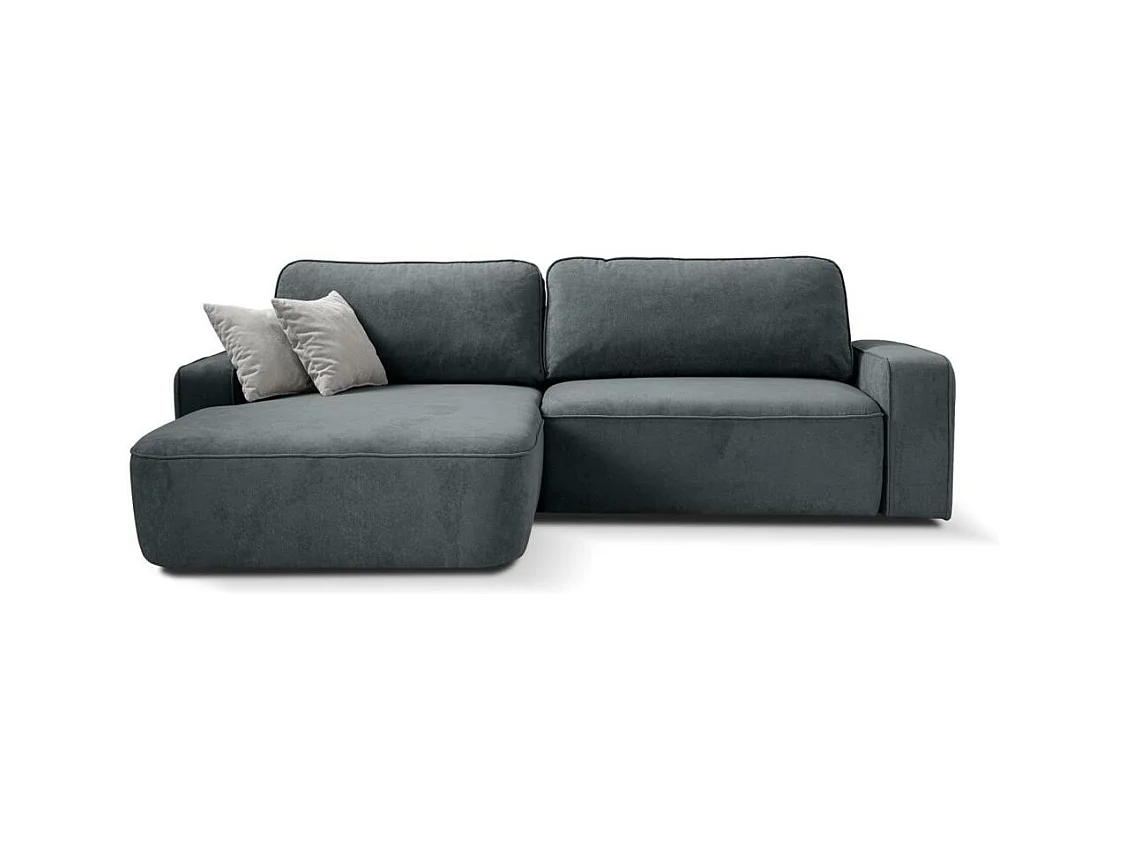 ECKSCHLAFSOFA Torre dunkelgrau velours links