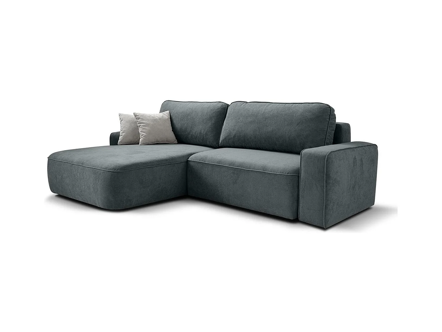 ECKSCHLAFSOFA Torre dunkelgrau velours links