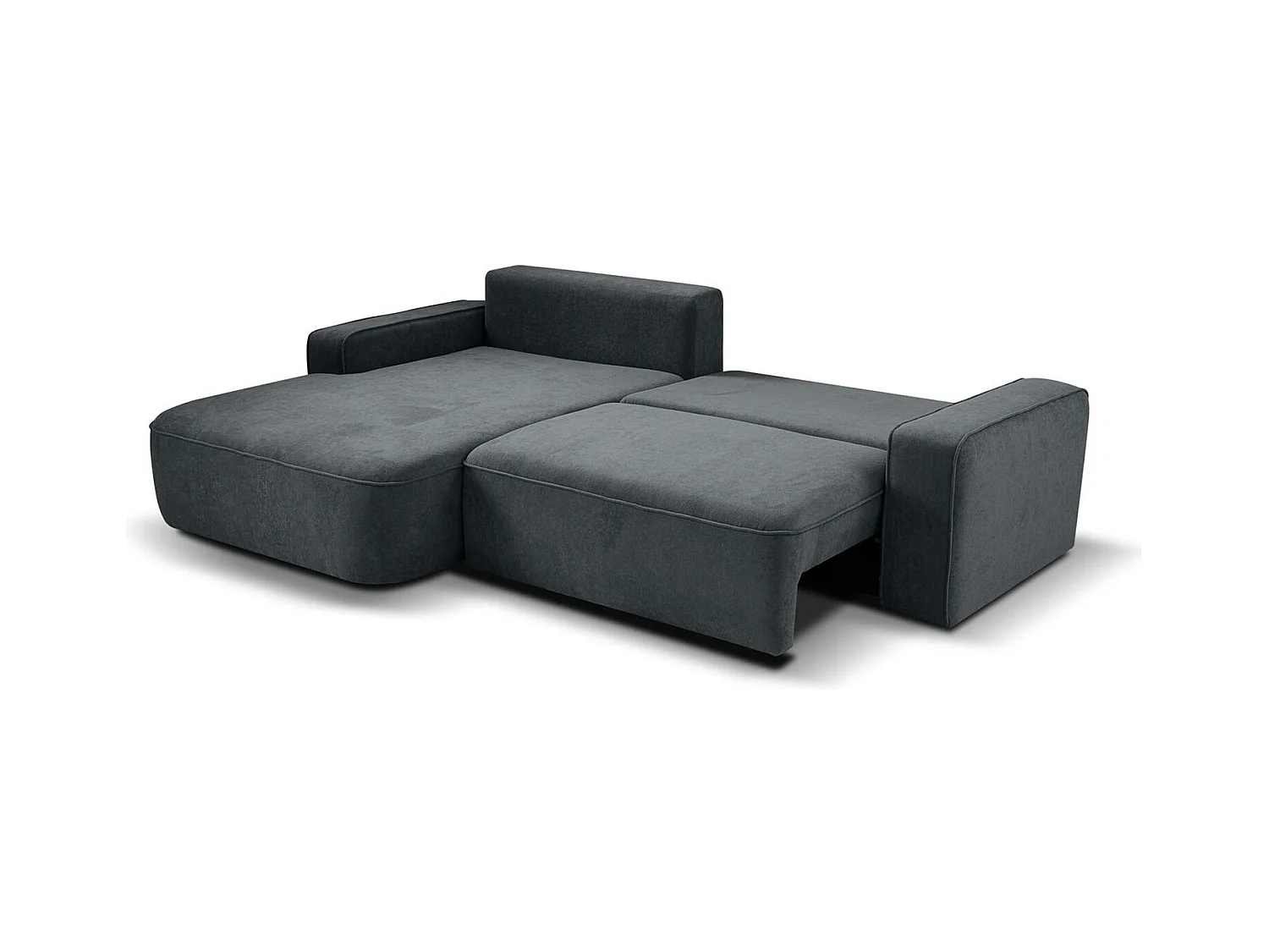ECKSCHLAFSOFA Torre dunkelgrau velours links