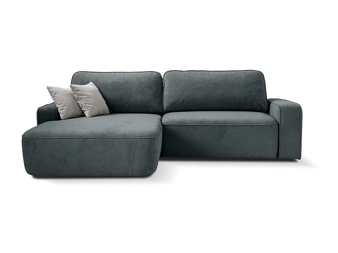 CANAPE Torre gris foncé velours gauche