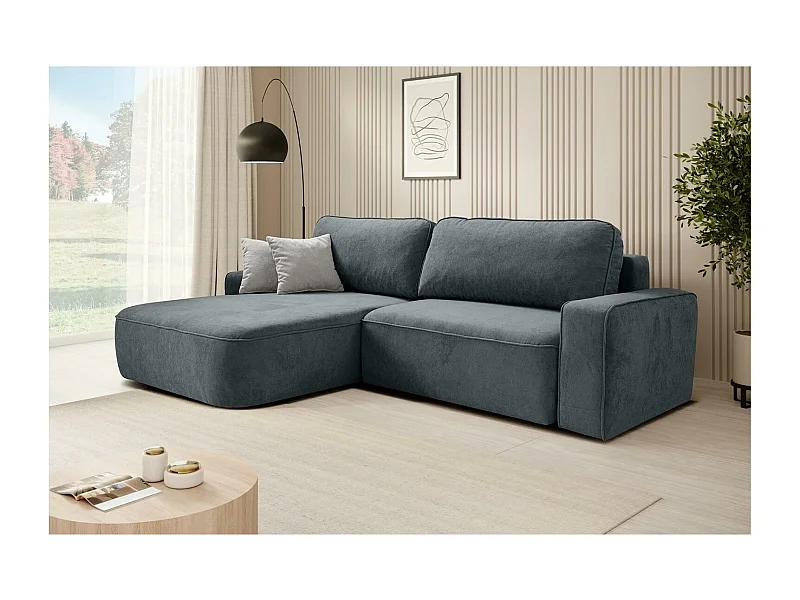 CANAPE Torre gris foncé velours gauche