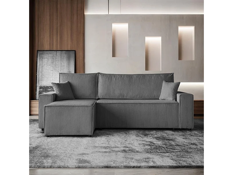 ECKSCHLAFSOFA mit Schlaffunktion Hektor grau