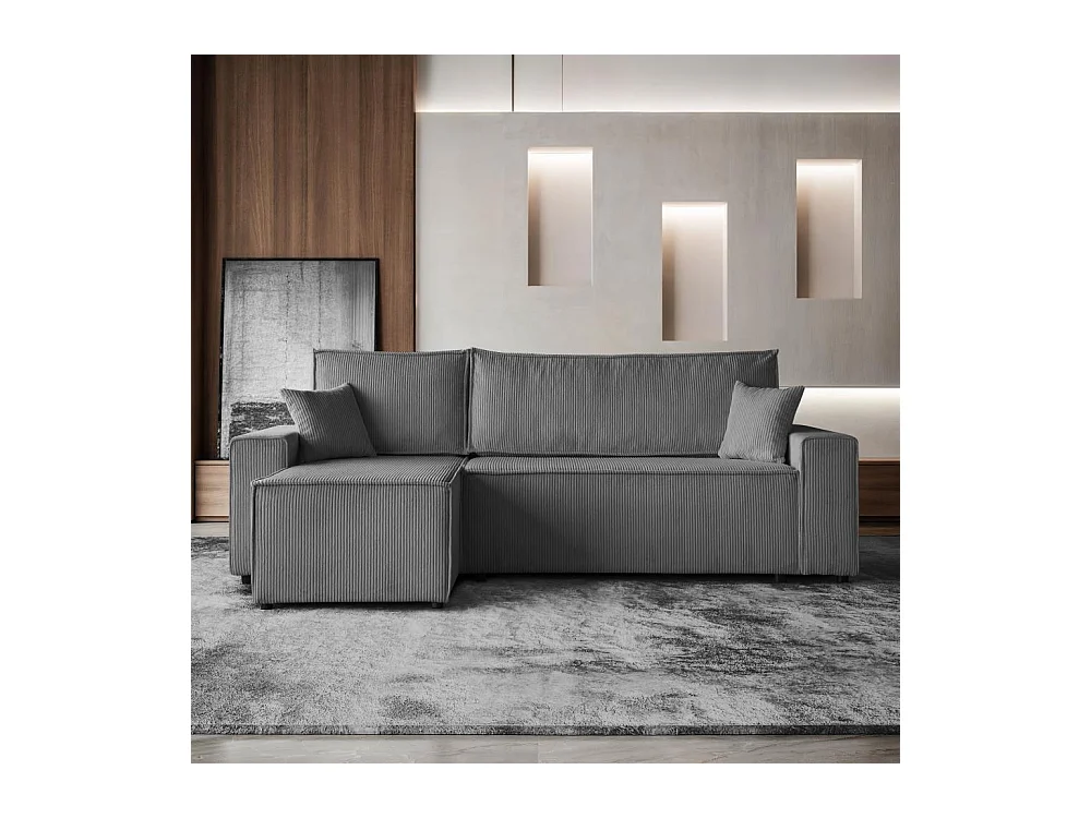 ECKSCHLAFSOFA mit Schlaffunktion Hektor grau