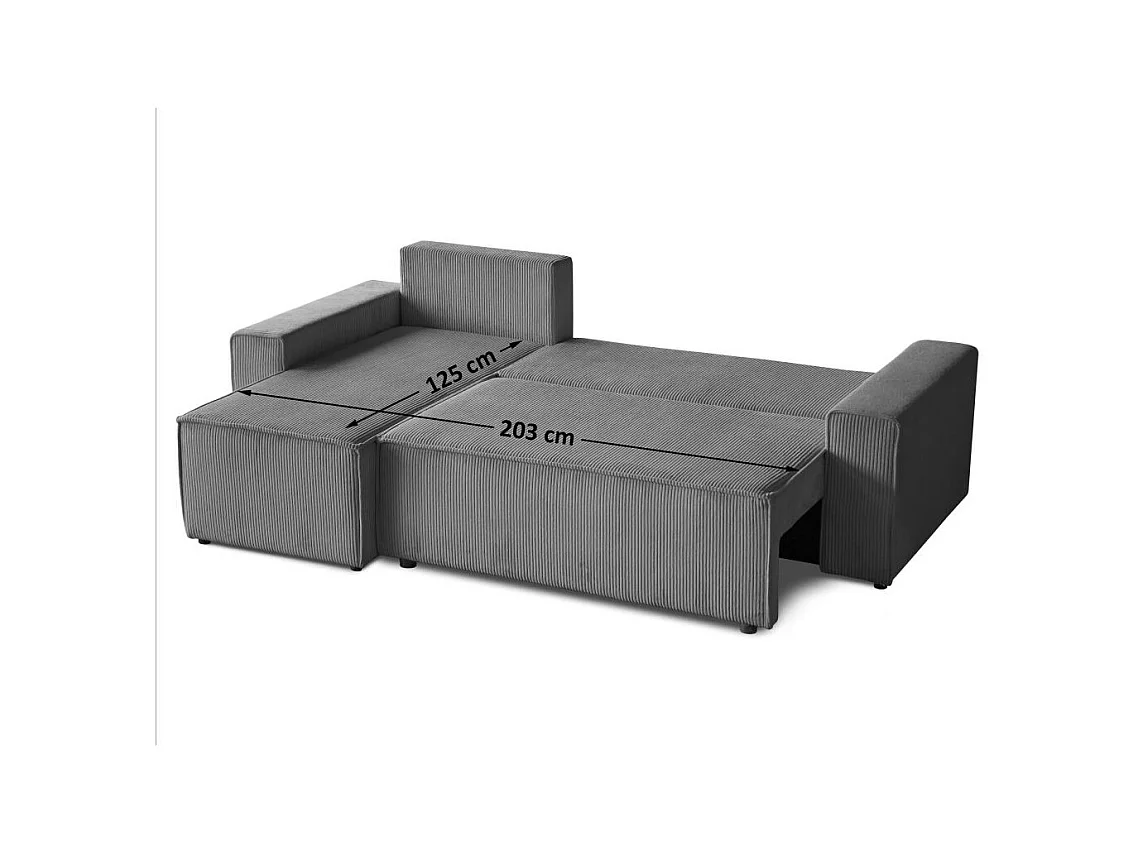 ECKSCHLAFSOFA mit Schlaffunktion Hektor grau