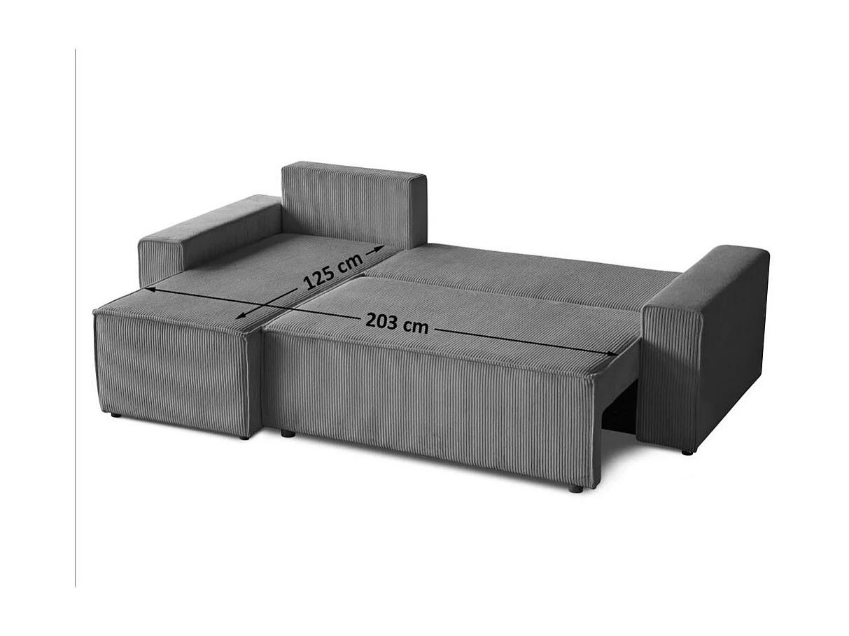 ECKSCHLAFSOFA mit Schlaffunktion Hektor grau