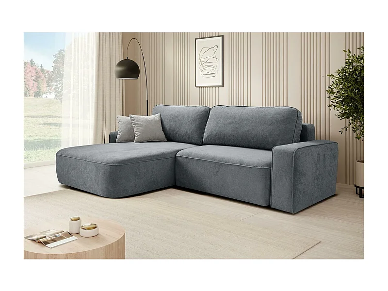 Hoekslaapbank Torre grijs fluweel links