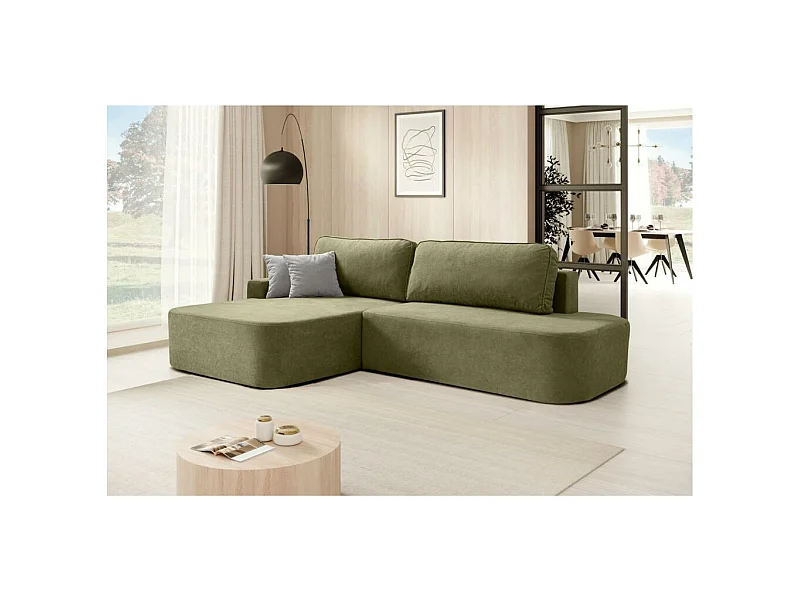 ECKSCHLAFSOFA Gavi grün velours links