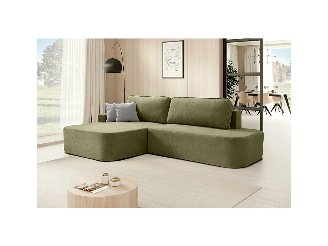 ECKSCHLAFSOFA Gavi grün velours links