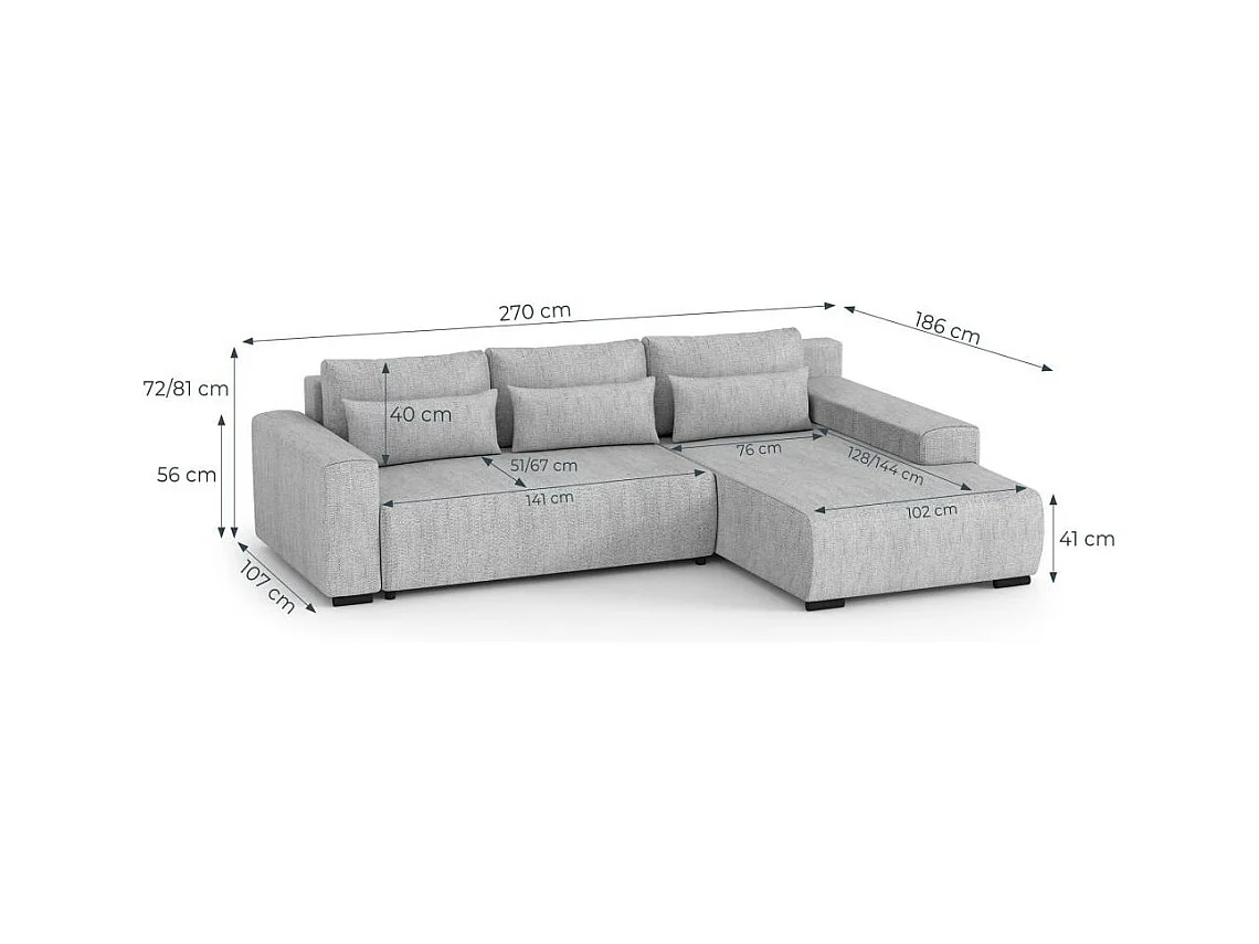 ECKSCHLAFSOFA Benny dunkelrot links
