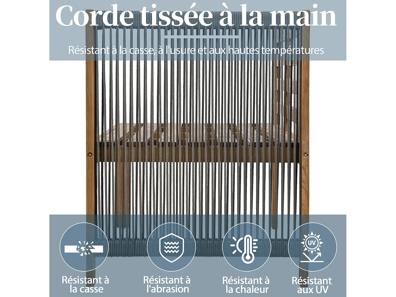 Ensemble de salle à manger de jardin pour 7 places, canapé, 2 canapés simples, 2 tabourets, table à manger, plateau en acacia, acier galvanisé, gris