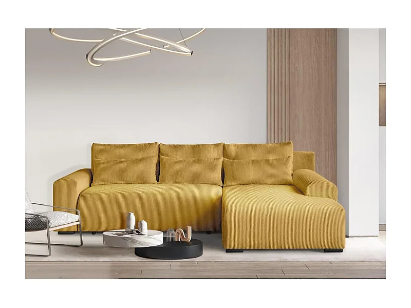 Hoekslaapbank Benny geel rechts