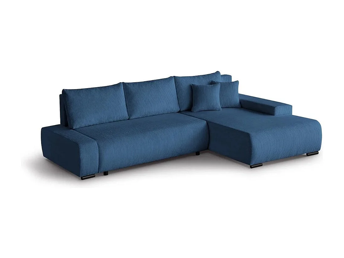 Canapé-lit ECKSCHLAFSOFA Draco L bleu foncé