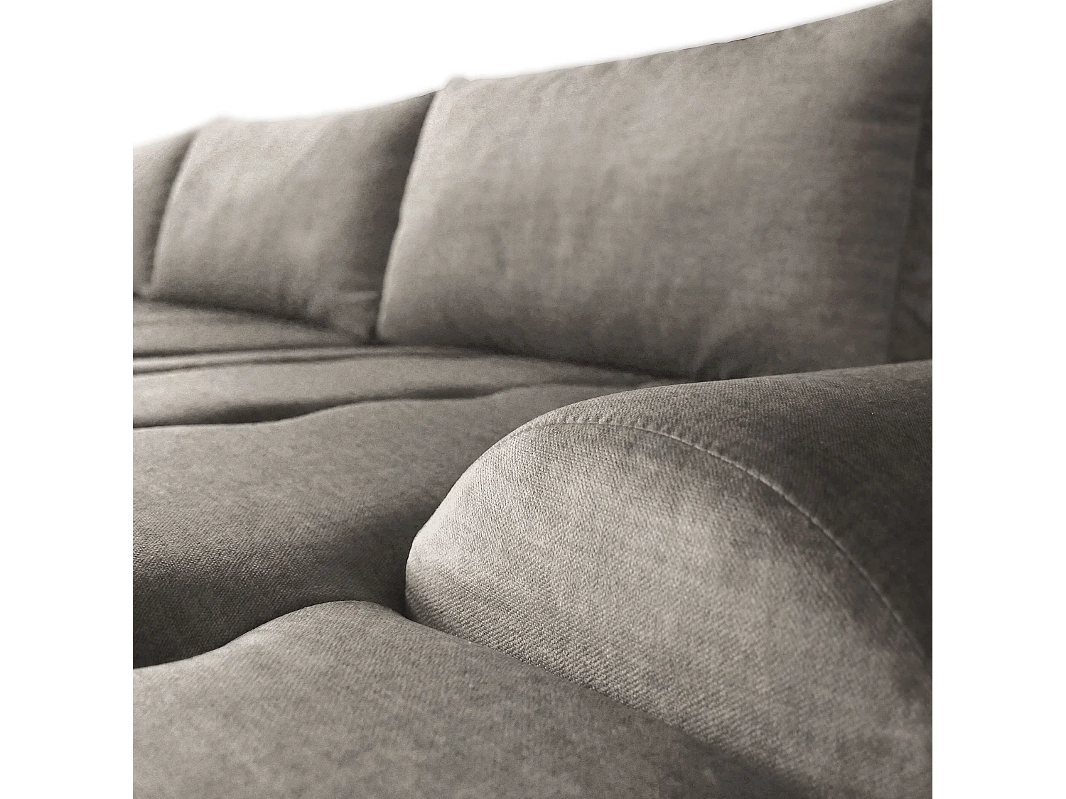 Ecksofa Costa L - mit Schlaffunktion & Bettkasten – Stoff Vogue in Cappuccino, Ottomane rechts