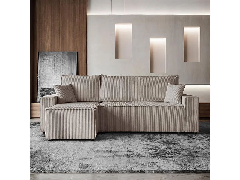 ECKSCHLAFSOFA mit Schlaffunktion Hektor cappuccino