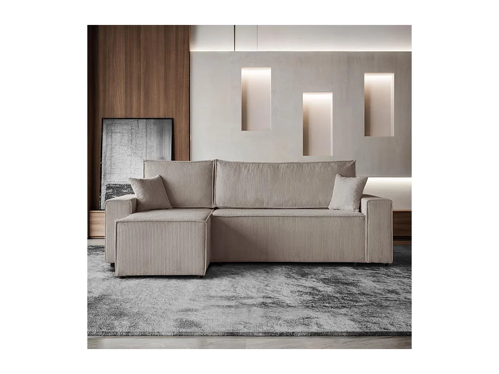 HOEKBANK met slaapfunctie Hektor cappuccino