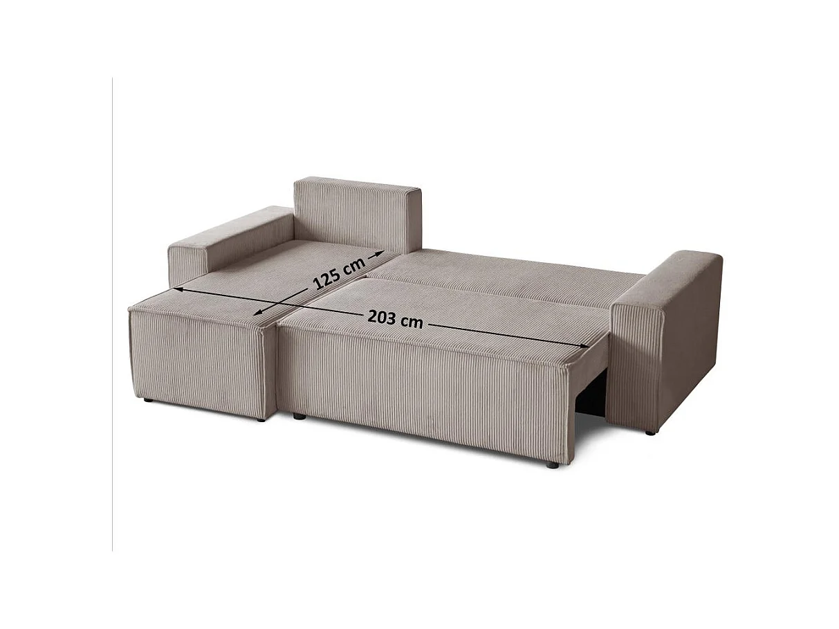HOEKBANK met slaapfunctie Hektor cappuccino