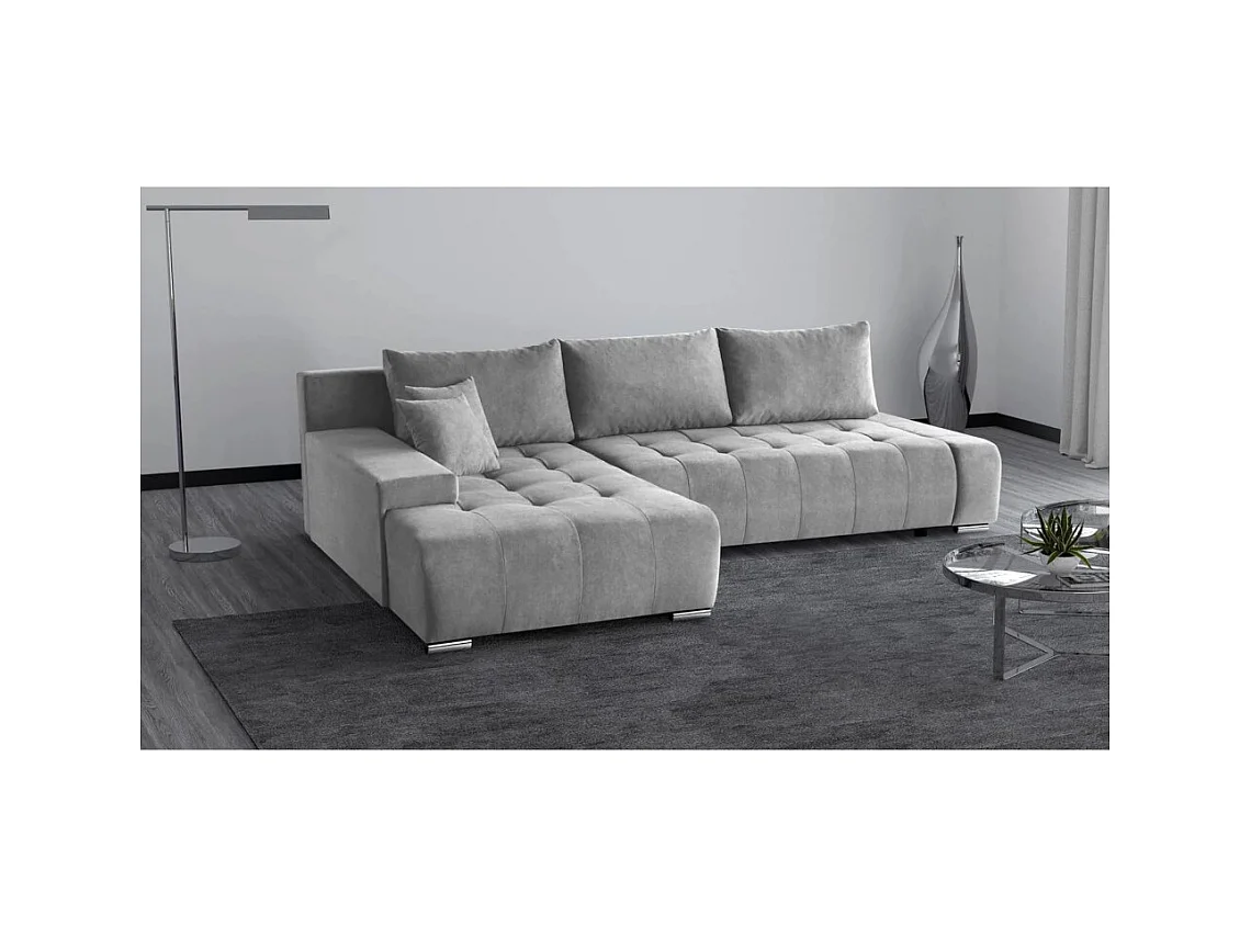 Canapé-lit ECKSCHLAFSOFA Draco L Gris