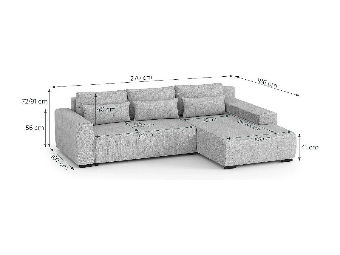 ECKSCHLAFSOFA Benny dunkelrot rechts