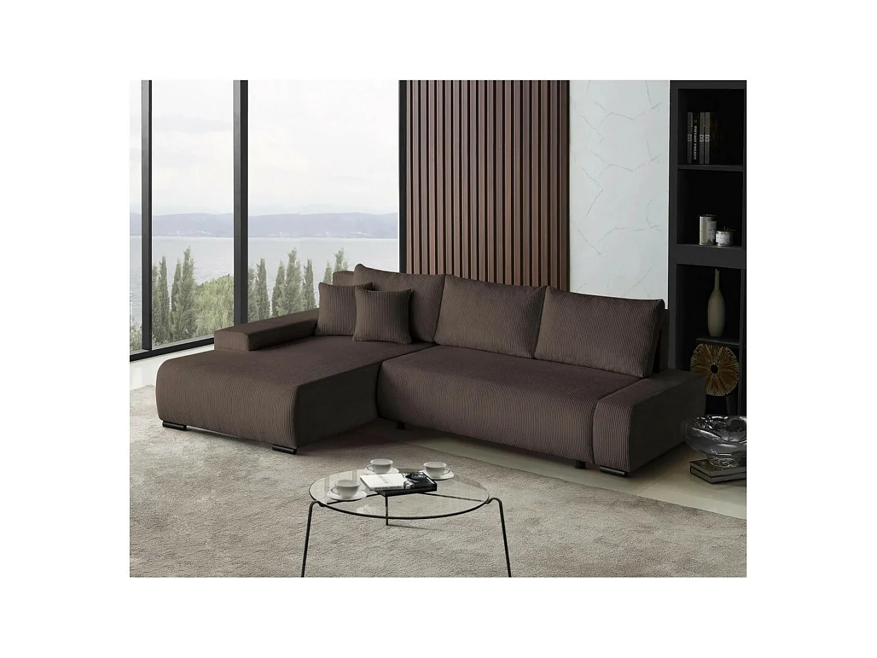Canapé-lit ECKSCHAFSOFA Draco L Marron