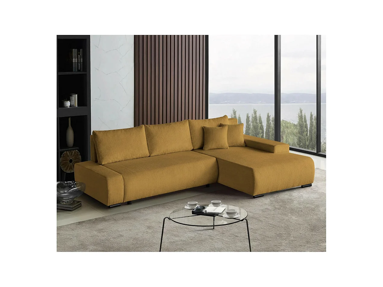 Canapé-lit ECKSCHLAFSOFA Draco L jaune
