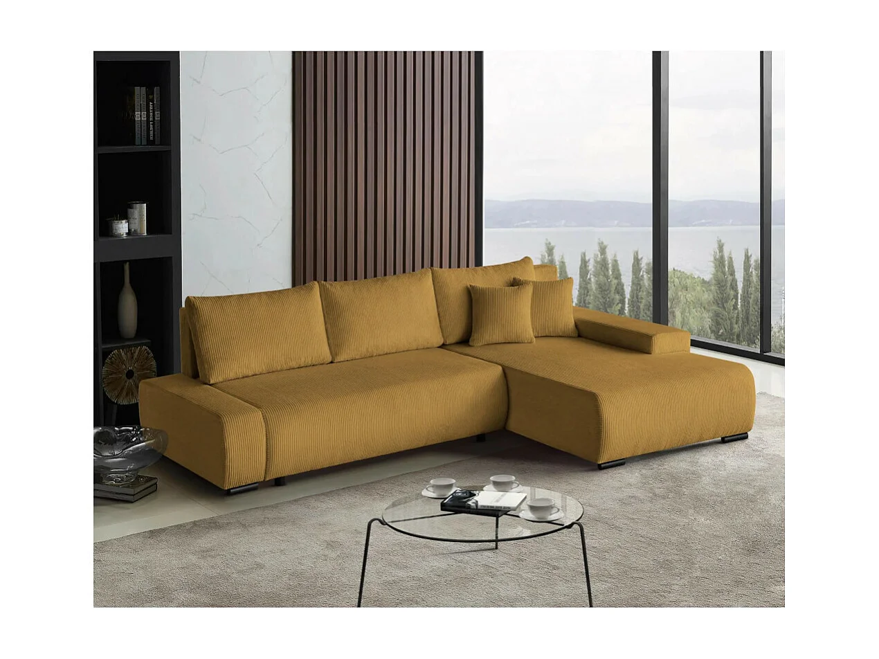 Canapé-lit ECKSCHLAFSOFA Draco L jaune