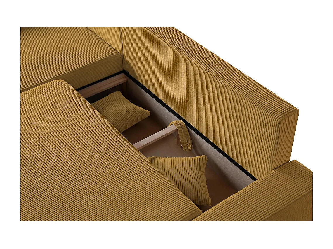 Canapé-lit ECKSCHLAFSOFA Draco L jaune