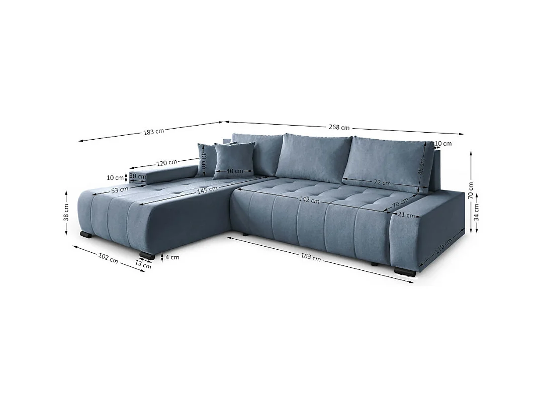 ECKSCHLAFSOFA Draco L Graphit